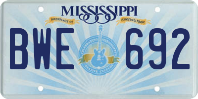MS license plate BWE692