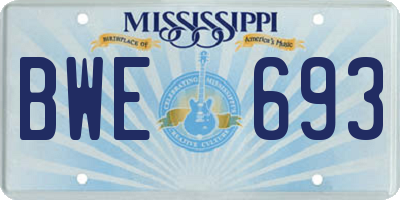 MS license plate BWE693