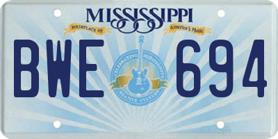 MS license plate BWE694