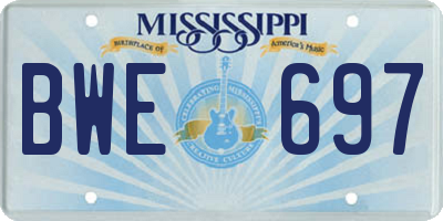 MS license plate BWE697