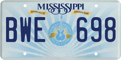 MS license plate BWE698