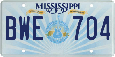 MS license plate BWE704
