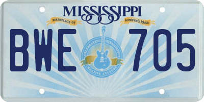 MS license plate BWE705