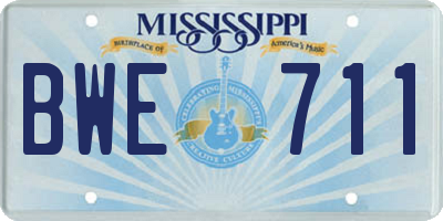 MS license plate BWE711