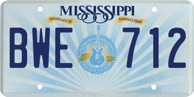 MS license plate BWE712