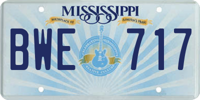 MS license plate BWE717