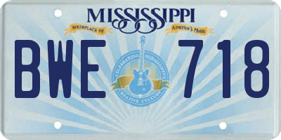 MS license plate BWE718