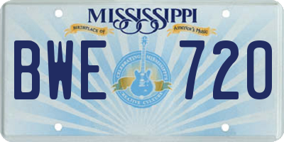 MS license plate BWE720
