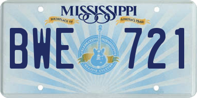 MS license plate BWE721