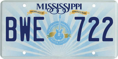 MS license plate BWE722