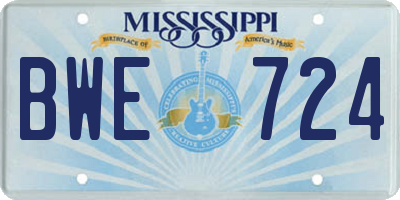 MS license plate BWE724