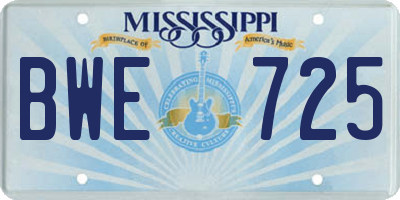MS license plate BWE725