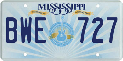 MS license plate BWE727