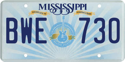 MS license plate BWE730
