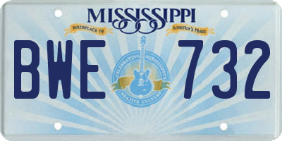 MS license plate BWE732