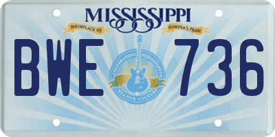 MS license plate BWE736