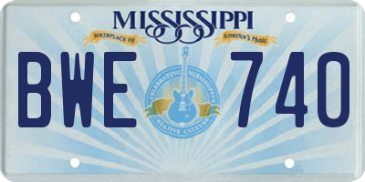 MS license plate BWE740