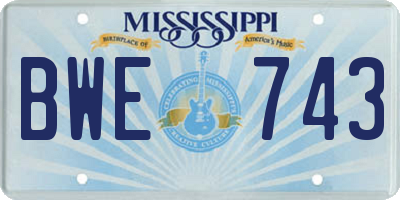 MS license plate BWE743
