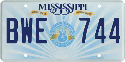 MS license plate BWE744