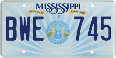 MS license plate BWE745