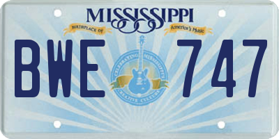 MS license plate BWE747