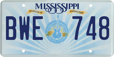 MS license plate BWE748