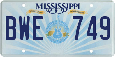 MS license plate BWE749