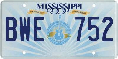 MS license plate BWE752