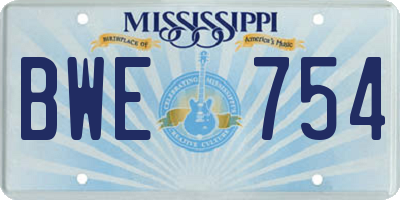 MS license plate BWE754