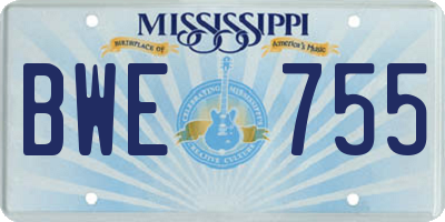 MS license plate BWE755