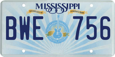 MS license plate BWE756