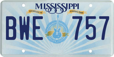 MS license plate BWE757