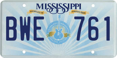 MS license plate BWE761
