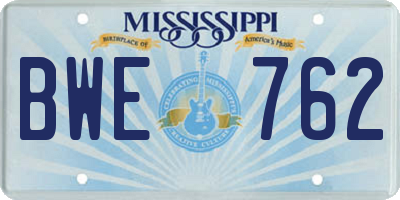 MS license plate BWE762