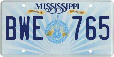 MS license plate BWE765