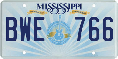 MS license plate BWE766