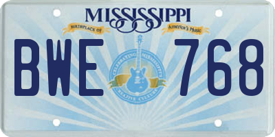 MS license plate BWE768