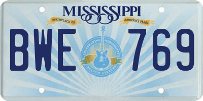 MS license plate BWE769