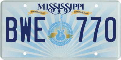 MS license plate BWE770
