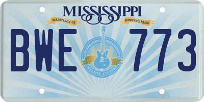 MS license plate BWE773