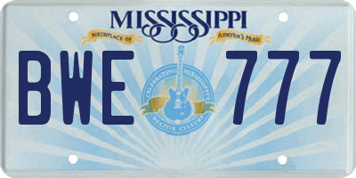 MS license plate BWE777