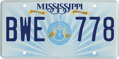 MS license plate BWE778