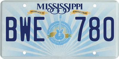 MS license plate BWE780