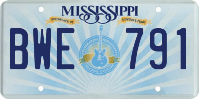 MS license plate BWE791