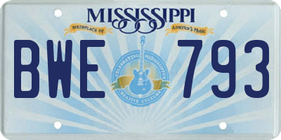 MS license plate BWE793