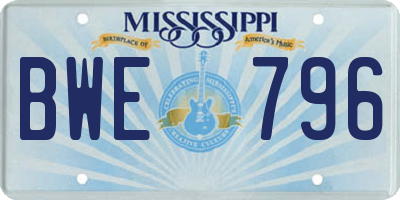MS license plate BWE796