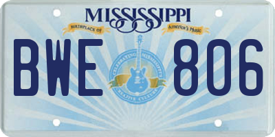 MS license plate BWE806