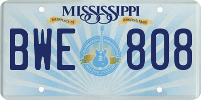 MS license plate BWE808