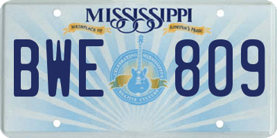 MS license plate BWE809