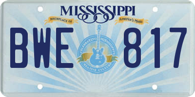 MS license plate BWE817